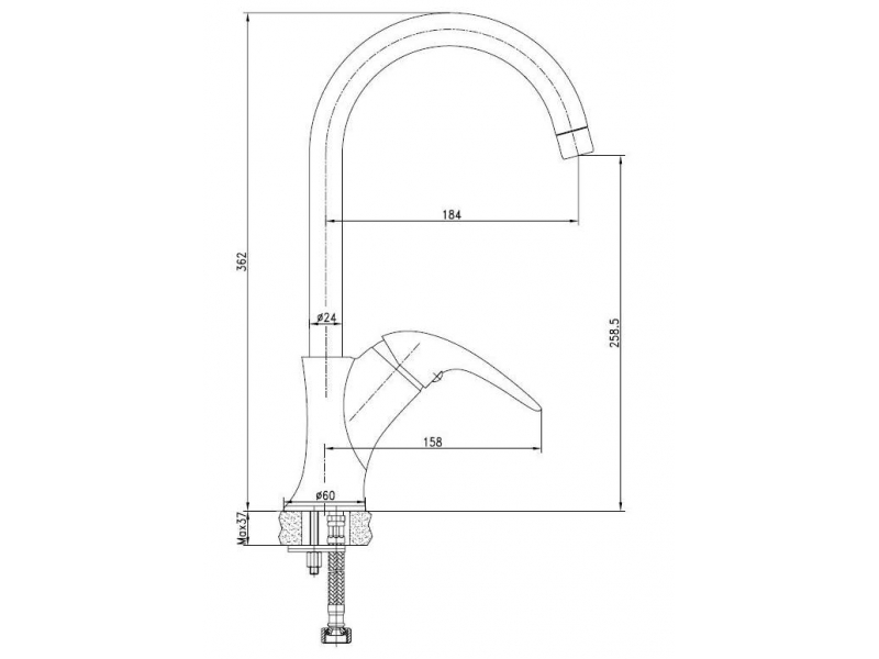 Купить Смеситель Aquanet Cobra SD90365 (187205) для кухни