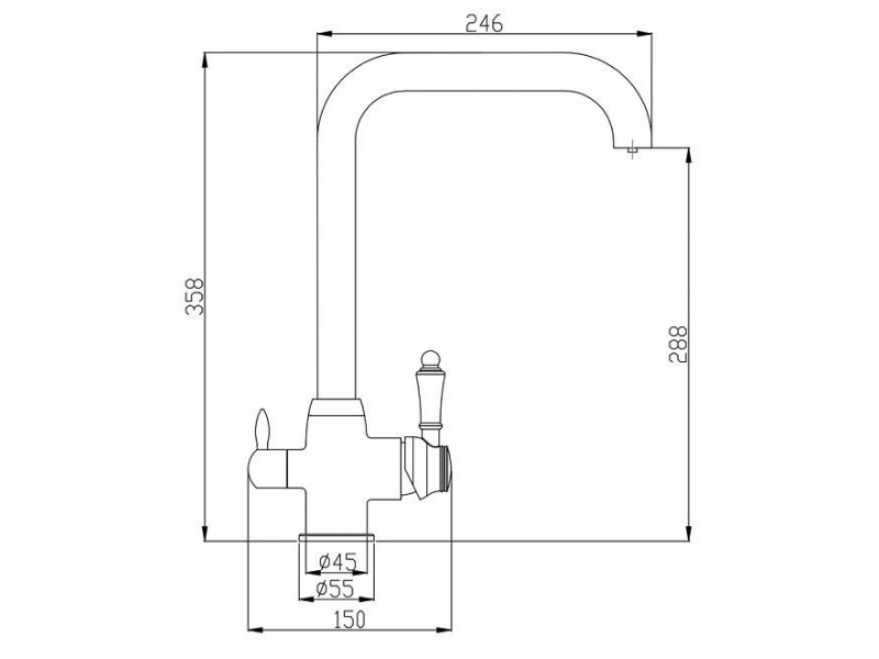 Купить Смеситель Zorg Steel Hammer SH 725 BLACK BR для кухни под фильтр, черный металлик/бронза