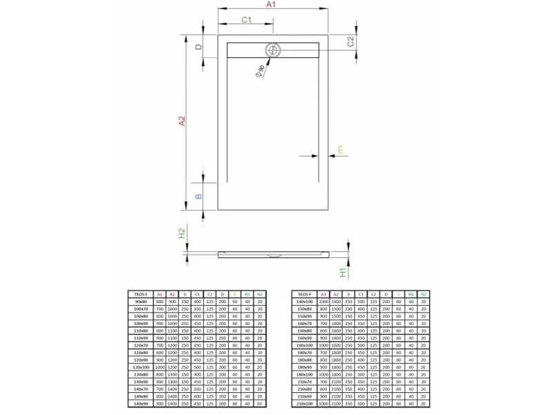 Купить Поддон для душа Radaway Teos F, 120 x 80 см, прямоугольный, HTF12080-64