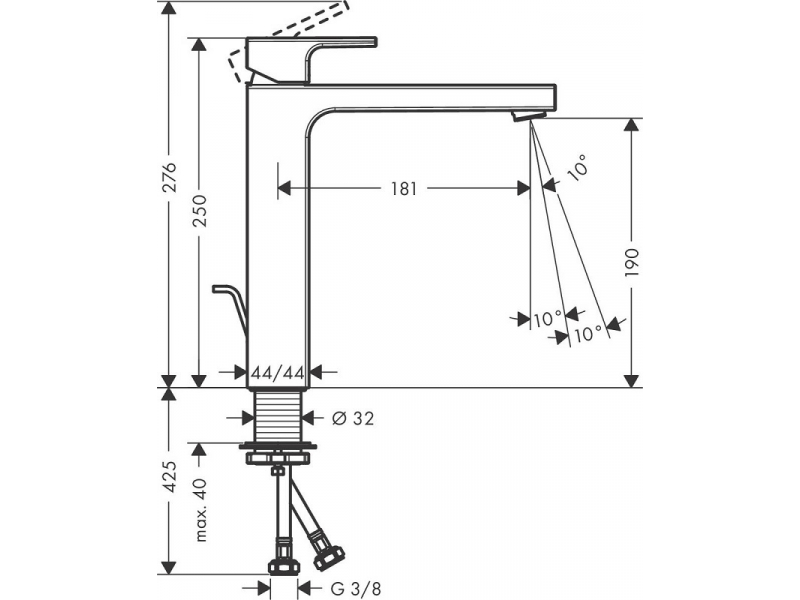 Купить Смеситель Hansgrohe Vernis Shape для раковины, хром глянцевый, 71562000