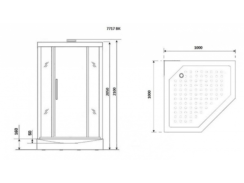 Купить Душевая кабина Niagara Lux NGL-7717GBK без крыши, 100 x 100 см, профиль золото