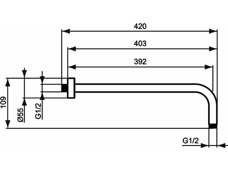 Купить Держатель настенный Ideal Standard Idealrain, B9445AA, 40 см