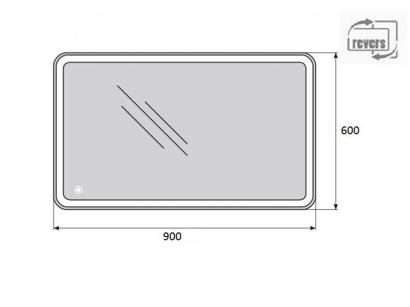 Купить Зеркало BelBagno SPC-MAR-900-600-LED-TCH 90x60 см со встроенным светильником и сенсорным выключателем