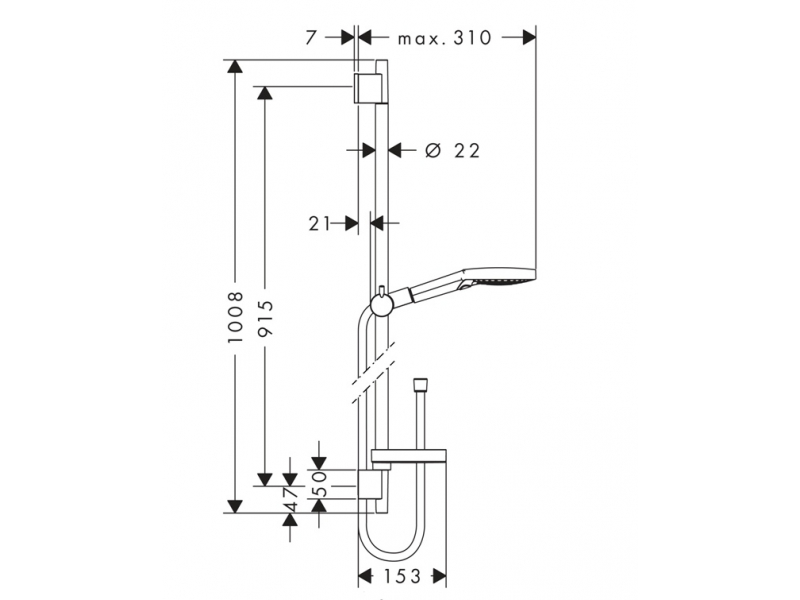 Купить Душевой гарнитур Hansgrohe Raindance Select S 120 3jet 26631400, белый/хром, 120 мм