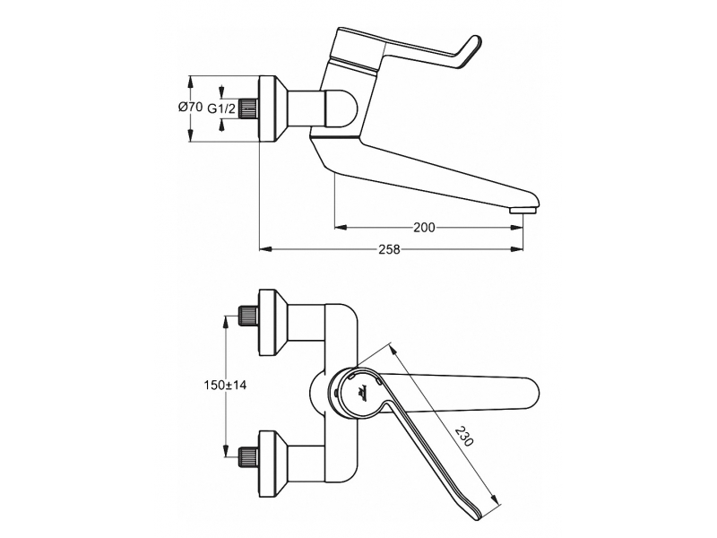 Купить Смеситель Ideal Standard Ceraplus Sequential настенный для раковины, хром, B8317AA