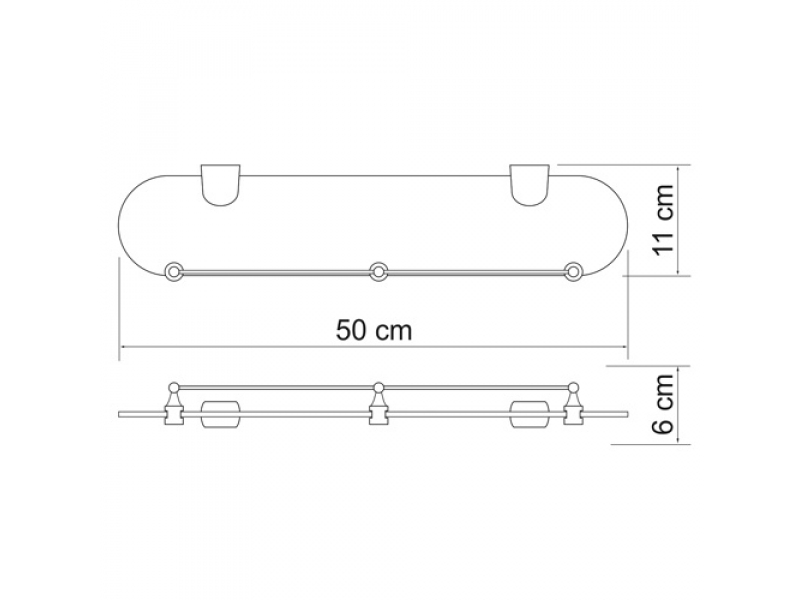 Купить Полка стеклянная WasserKRAFT K-6844