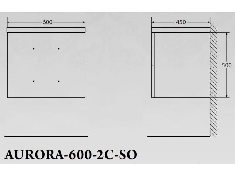 Купить Тумба под раковину BelBagno Aurora AURORA-600-2C-SO-CS подвесная (2 ящ.)