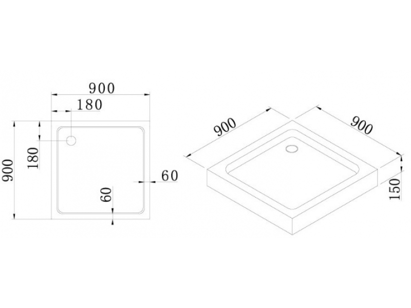 Купить Поддон акриловый Cezares TRAY-A-A-90-15-W0