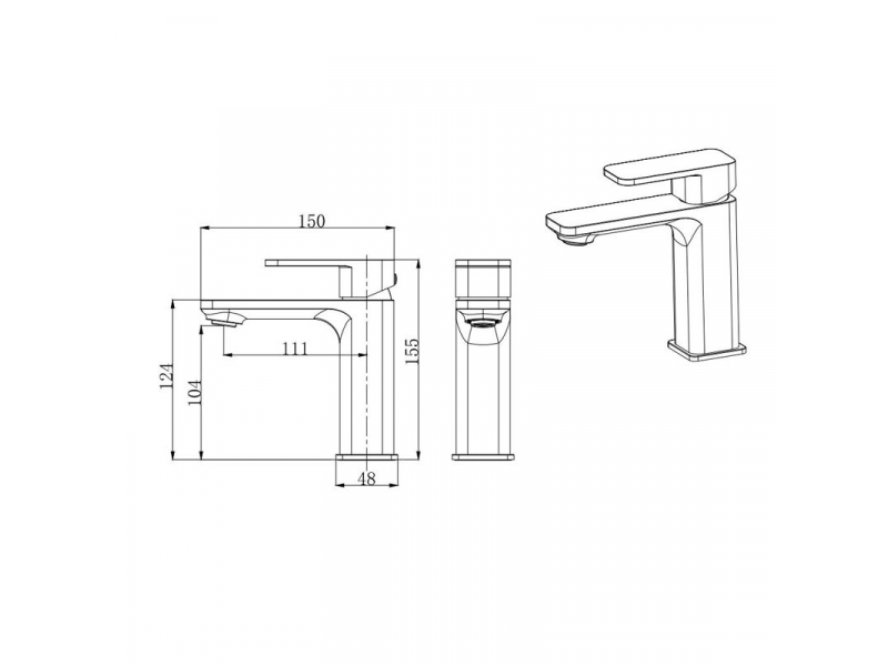 Купить Смеситель для раковины Gllon GL-128 1001C-04