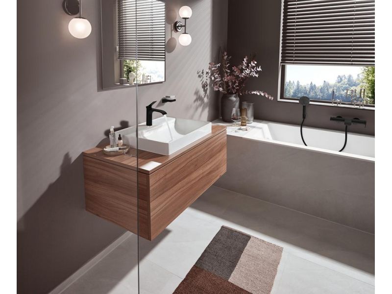 Купить Смеситель для раковины Hansgrohe Vivenis, с донным клапаном, черный матовый, 75020670