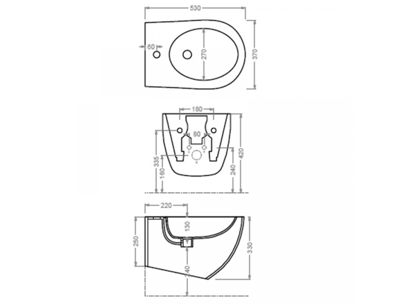 Купить Биде ArtCeram File 2.0FLB001 01 30, подвесное