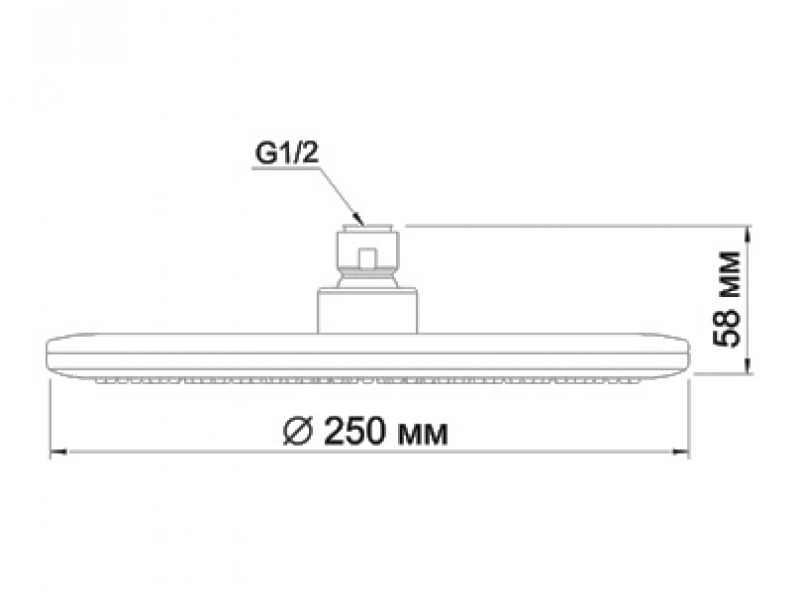 Купить Верхний душ WasserKRAFT А030, Ø250 мм, 1 режим струи, без держателя, хром