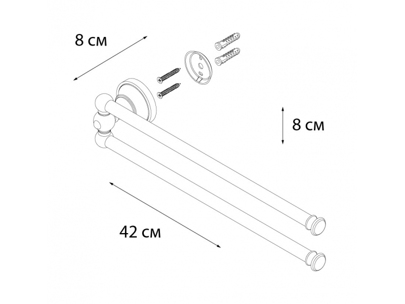 Купить Полотенцедержатель Fixsen Bogema рога-двойной 42 см, хром, FX-78502A
