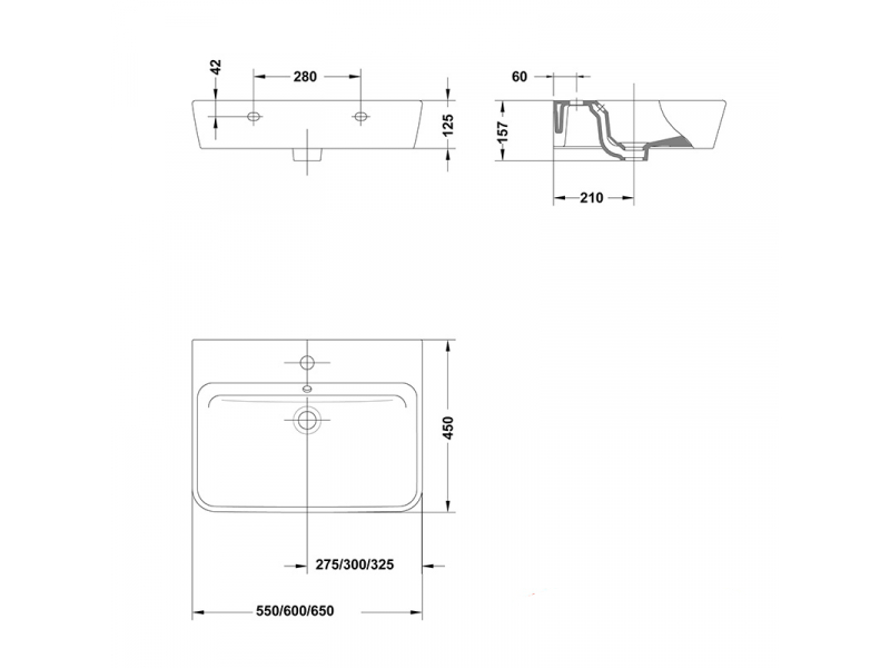 Купить Раковина Gala Emma Square 27010, 60 x 45 см