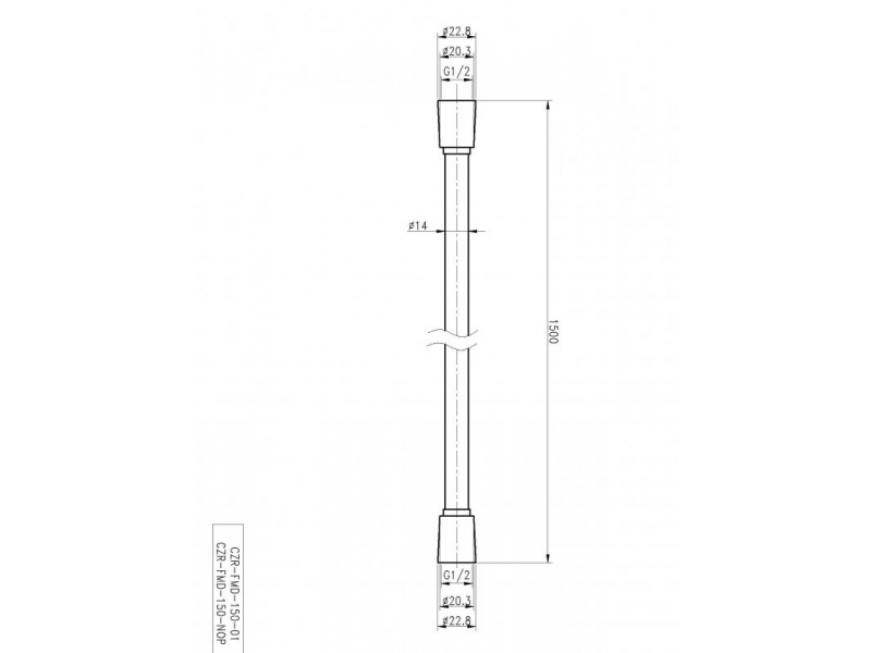 Купить Душевой шланг Cezares PVC 150 см, черный матовый, CZR-FMD-150-NOP