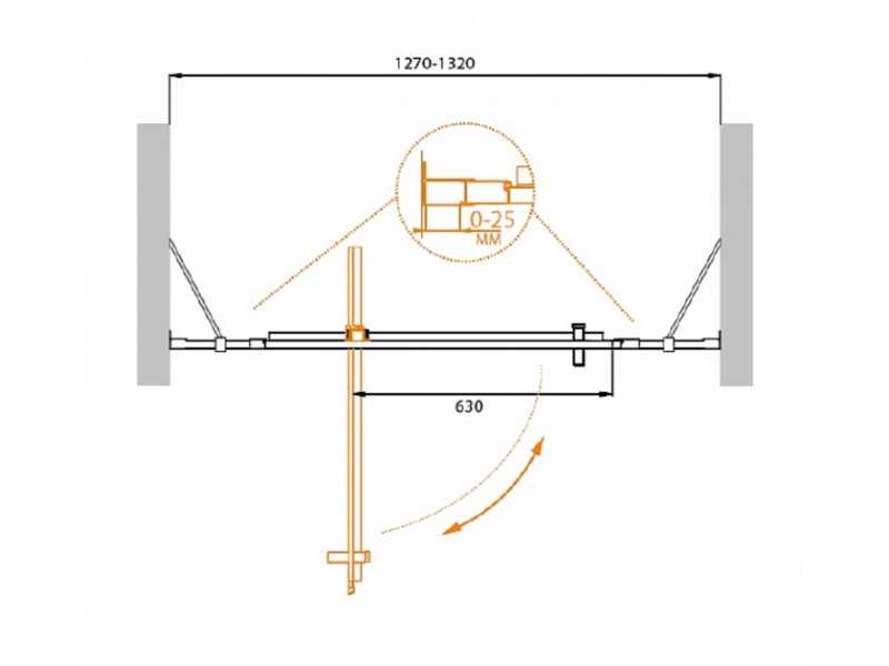 Купить Душевая дверь Cezares Molveno-BA-12-90+40-C-Cr-IV, 130 x 190 см, стекло прозрачное, хром