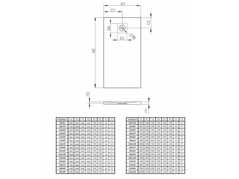 Купить Поддон для душа Radaway Kyntos F, 110 x 90 см, прямоугольный, HKF11090-64