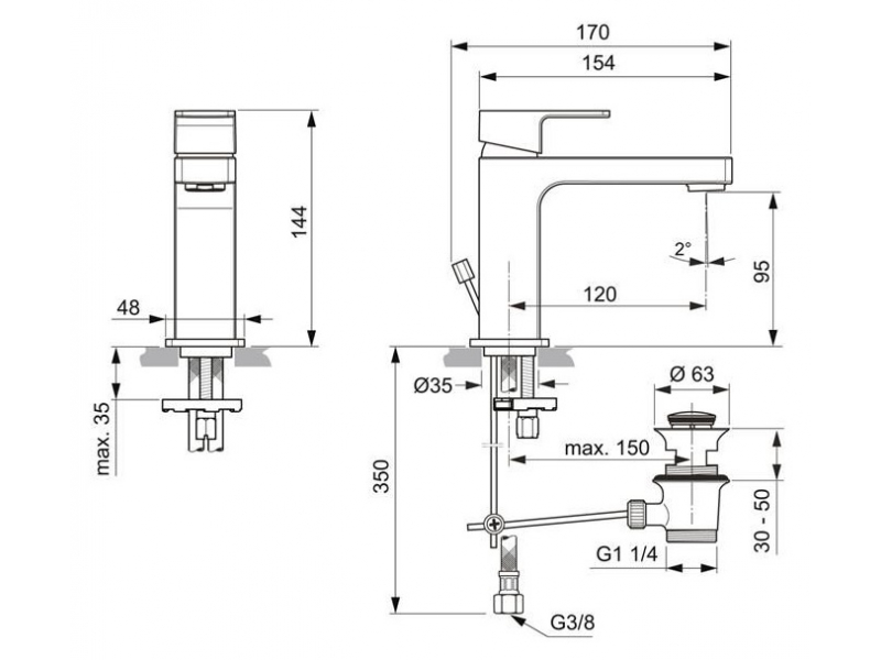 Купить Смеситель Ideal Standard Edge для раковины, хром, A7101AA