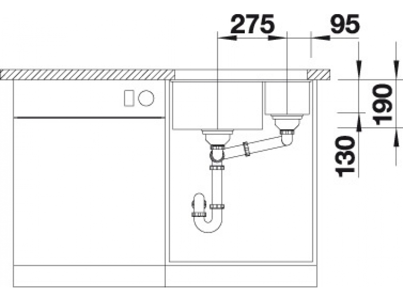 Купить Мойка Blanco Subline 340/160-U 523548, антрацит