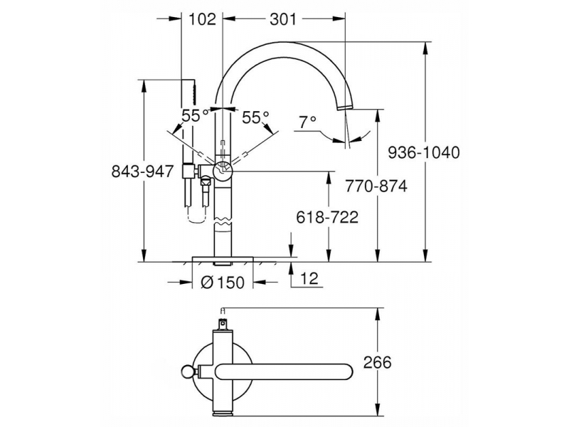 Купить Смеситель Grohe Atrio New 32653003 напольный