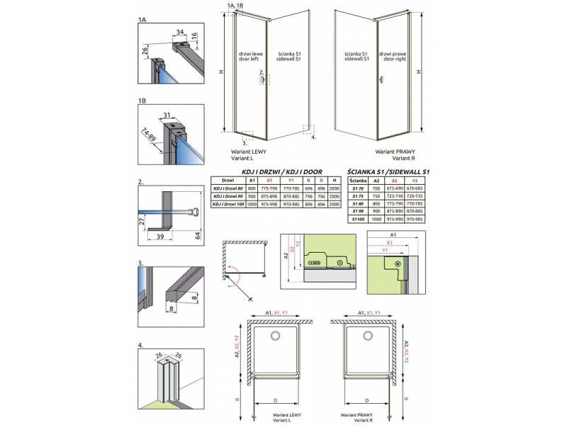 Купить Душевой уголок Radaway Nes Black KDJ I Frame, 80 x 75 см, правая дверь, стекло Frame, профиль черный