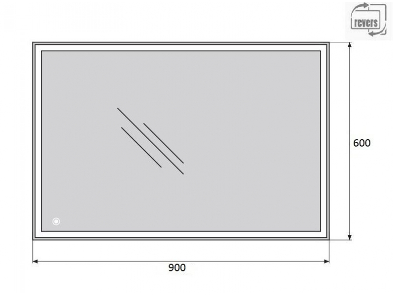 Купить Зеркало BelBagno SPC-GRT-900-600-LED-TCH 90 x 60 см со встроенным светильником и сенсорным выключателем