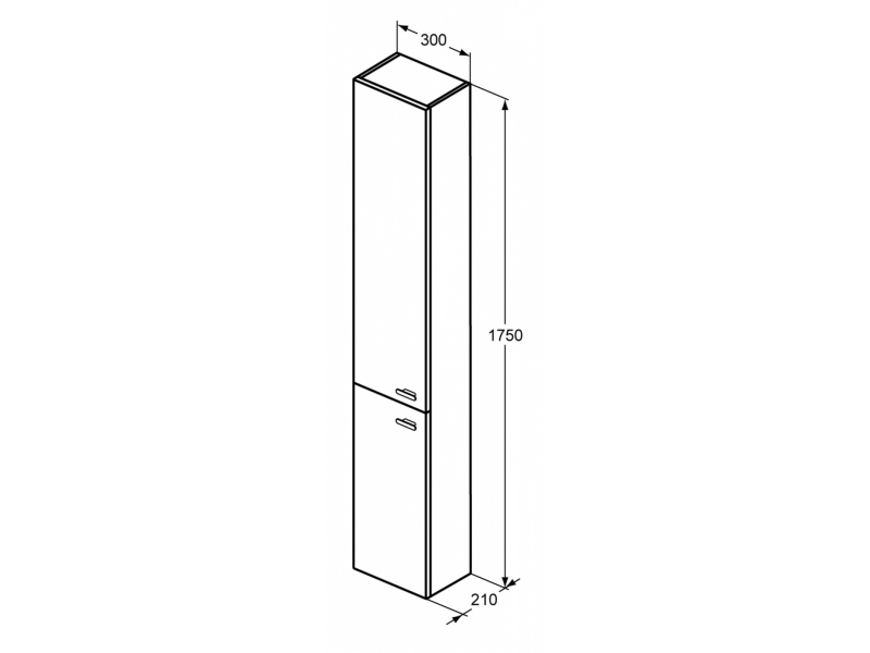 Купить Пенал Ideal Standard Connect Space 30 см, подвесной, белый лак глянцевый, E0379WG