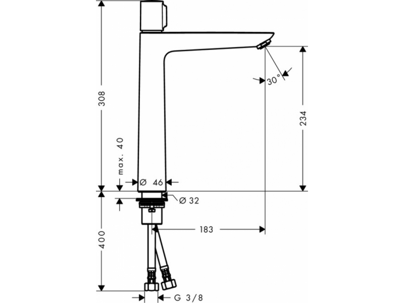 Купить Смеситель Hansgrohe Talis Select E 240 71753000 без донного клапана