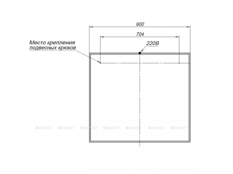 Купить Зеркало Aquanet Nova Lite 90 см, с LED подсветкой, дуб рошелье, 00242263