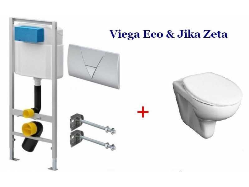 Купить Комплект 3 в 1: Инсталляция Viega 673192 + подвесной унитаз Jika Zeta 2039.6.000.000.1 + сиденье 9327.2.000.063.1, метал. крепл.