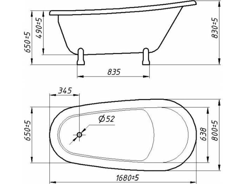 Купить Ванна из искусственного камня Фэма Салерно 168 x 80 см, цветные ножки