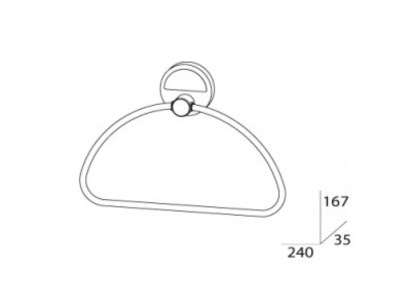Купить Кольцо для полотенца FBS Luxia LUX 022, 24 см, хром