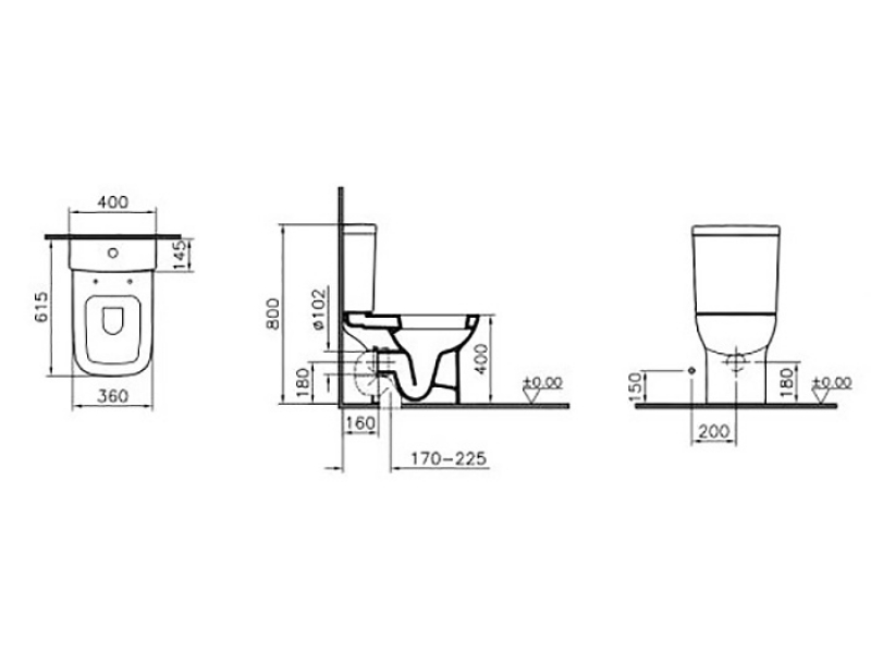 Купить Напольный унитаз Vitra Pure 9819B003-7200 крышка микролифт