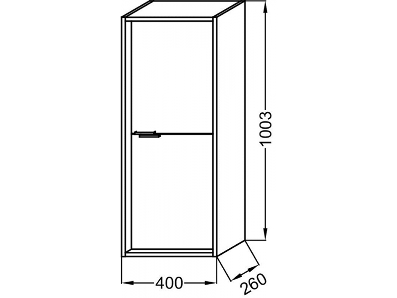 Купить Шкаф-пенал Jacob Delafon Vivienne EB1510-N18-E71, 40 х 100 см, ручки хром, корпус белый глянцевый, фасад серый дуб