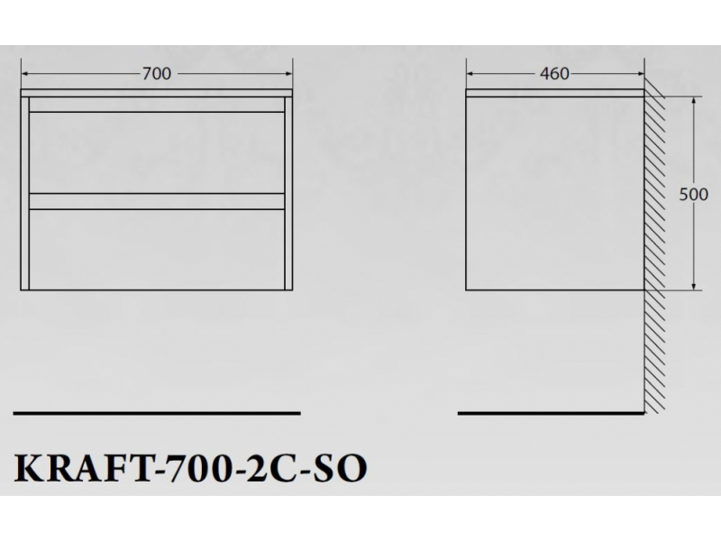 Купить Тумба под раковину BelBagno Kraft KRAFT-700-2C-SO-PB, подвесная