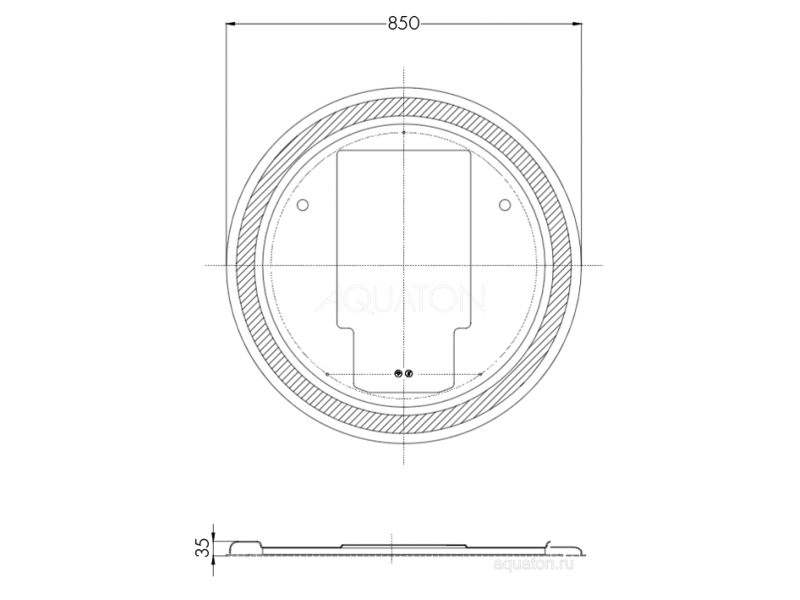 Купить Зеркало Акватон Анелло 85 x 85 см c подсветкой, белый, 1A260802AK010