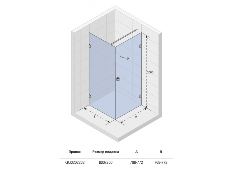 Купить Душевой уголок Riho Scandic Soft Q201 GQ020220 75 x 75 см L/R, стекло прозрачное (GQ0202201/GQ0202202)