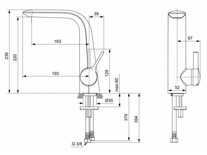 Купить Смеситель Ideal Standard Melange для раковины, хром, A6042AA