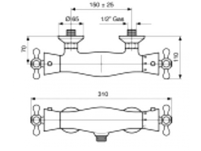 Купить Смеситель для душа Emmevi Deco 12300BO, белый/золото