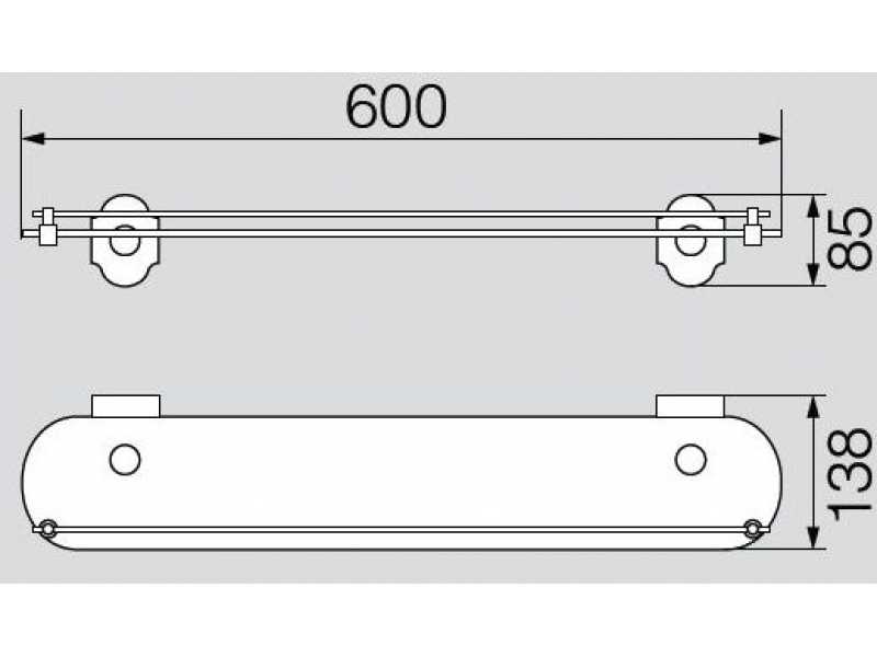 Купить Полка стеклянная с ограничителем 60 см. Veragio Stanford, бронза VR.STD-7711.BR