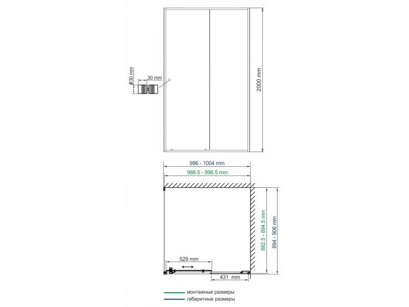 Купить Душевой уголок WasserKRAFT 61S22, прямоугольный, 100 х 90 см