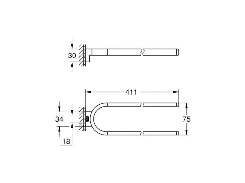 Купить Полотенцедержатель двойной неповоротный Grohe Selection 41059000, 41 см, хром