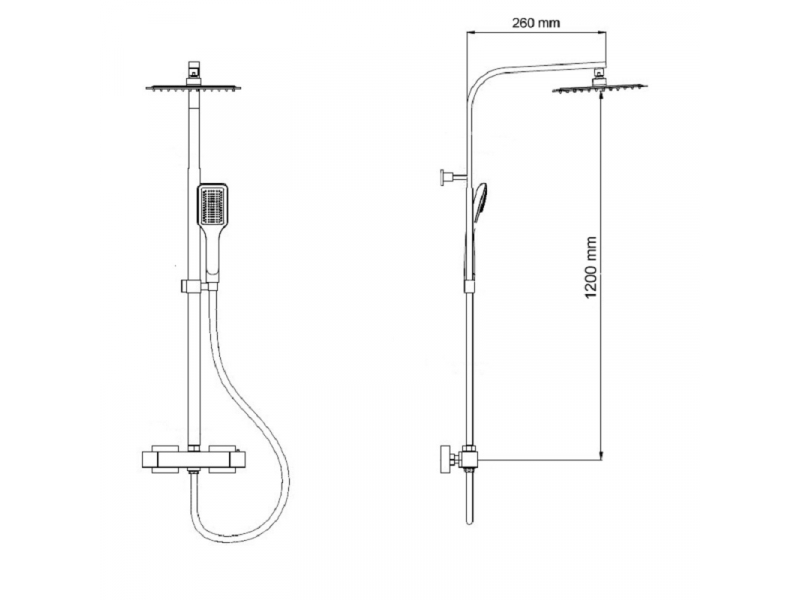 Купить Термостатическая душевая система RGW Shower Panels SP-22, 21140122-01, хром