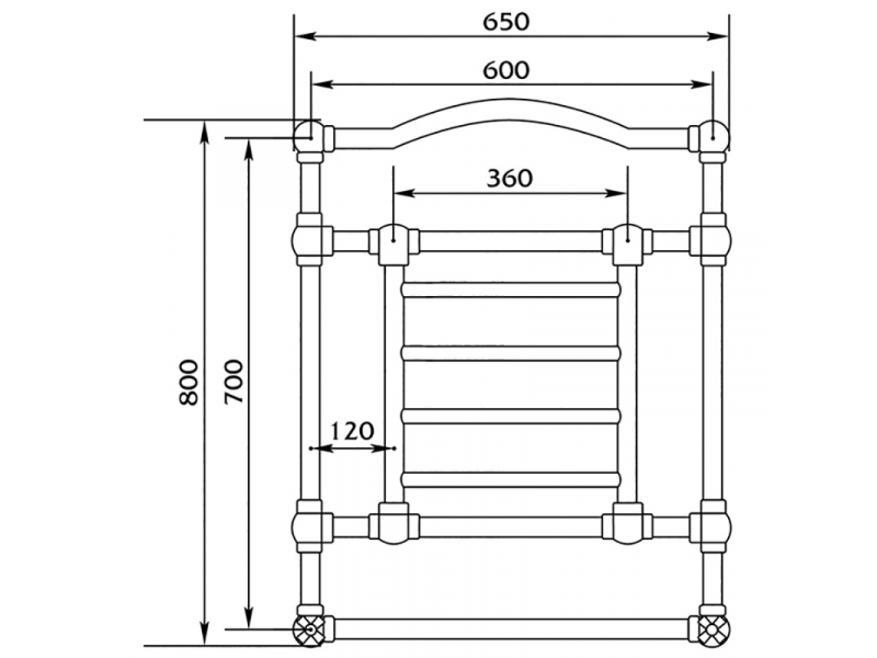 Купить Полотенцесушитель Migliore Edward ML.EDW-HY.600.BR 60 x 80 см - бронза