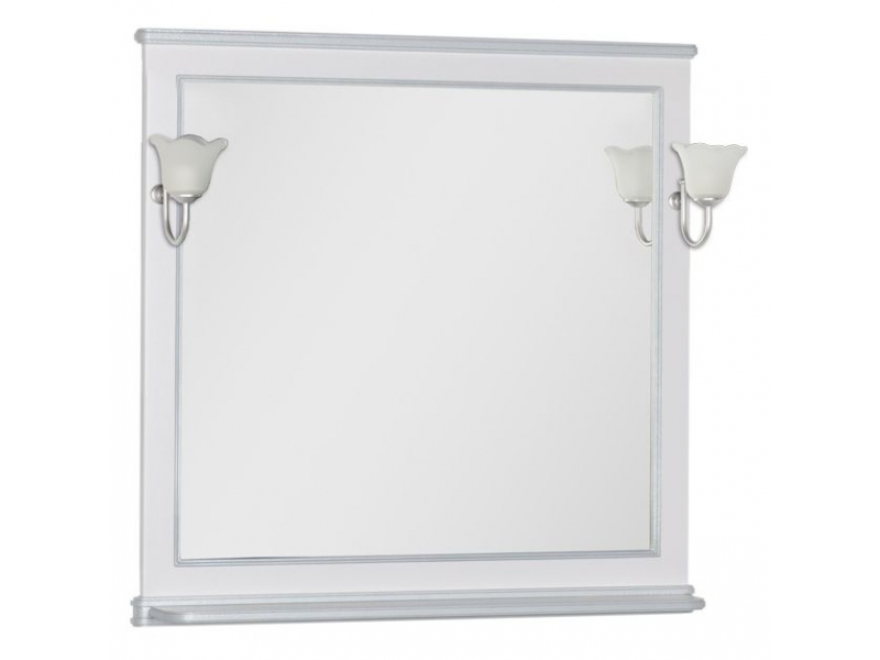 Купить Зеркало Aquanet Валенса 100 00180145, цвет белый краколет-серебро