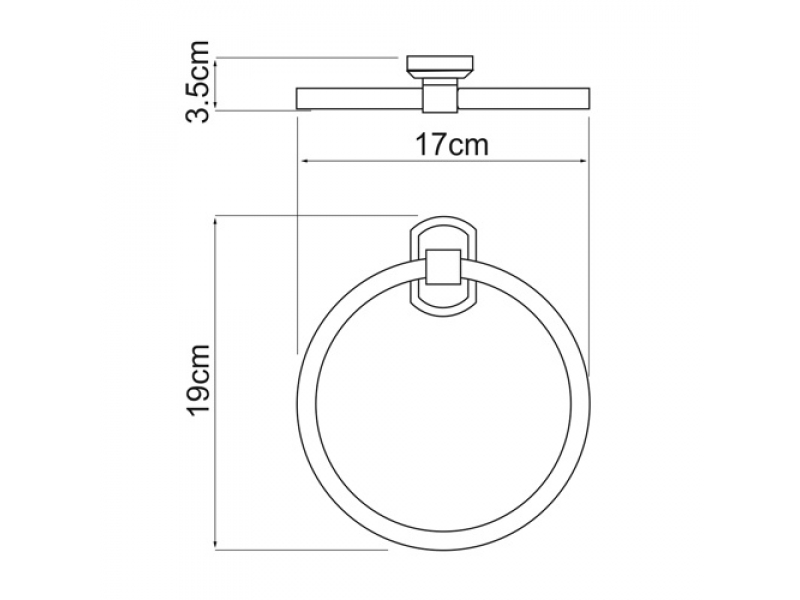 Купить Полотенцедержатель кольцо WasserKRAFT 3060, 19 см, хром