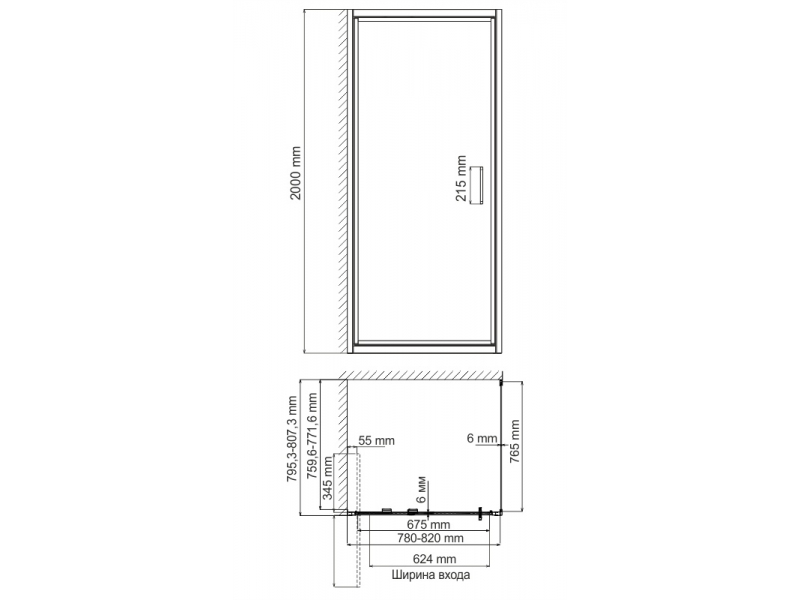 Купить Душевой уголок WasserKRAFT 27I02, квадратный, 80 см