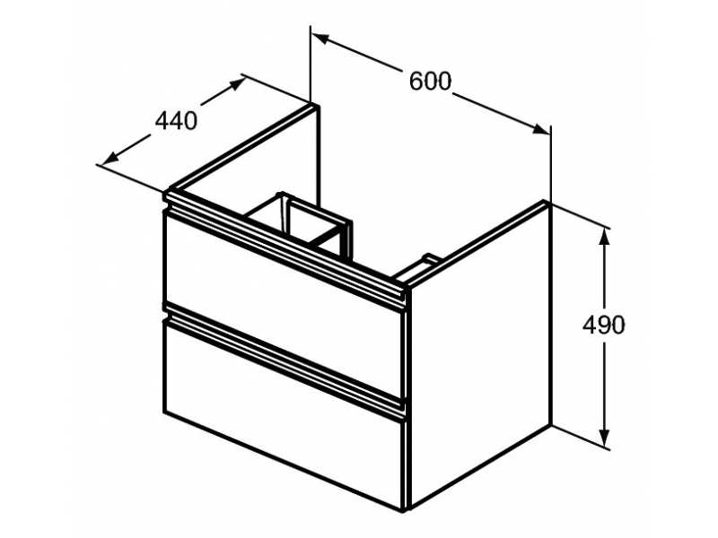 Купить Тумба под раковину Ideal Standard Tesi 60 см, подвесная, серо-голубой матовый, T0050WI