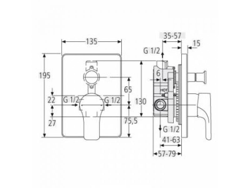 Купить Смеситель Ideal Standard Attitude A4758AA для ванны/душа, внешняя часть