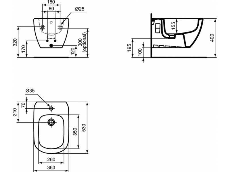 Купить Инсталляция Ideal Standard Prosys с биде Tesi, D3868V1, цвет silk white комплект